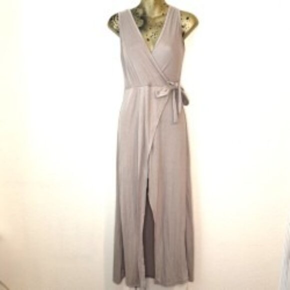 Jessica Simpson Dresses & Skirts - Jessica Simpson Taupe Wrap Maxi Dress | Wedding Guest Resort Ready | Size M